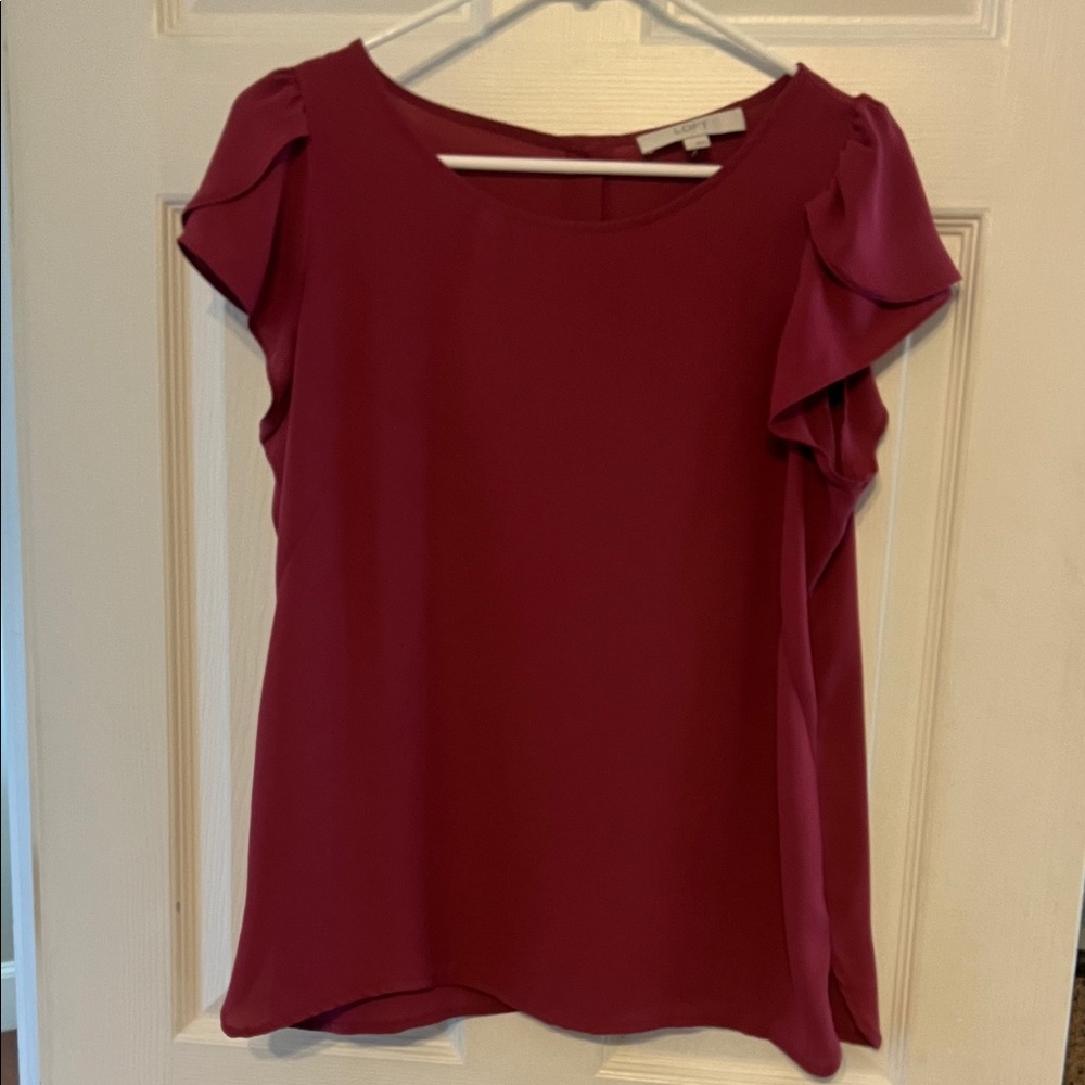 LOFT Rich Burgundy Blouse